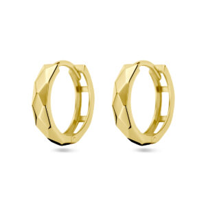 klapoorringen gediamanteerd 14K geelgoud