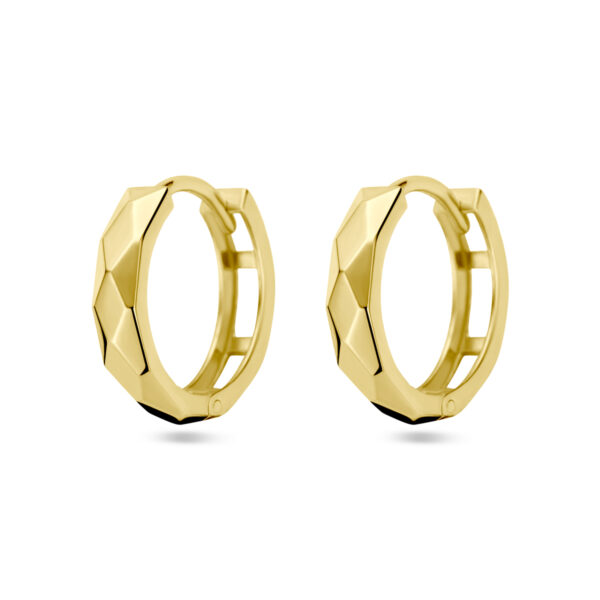 klapoorringen gediamanteerd 14K geelgoud