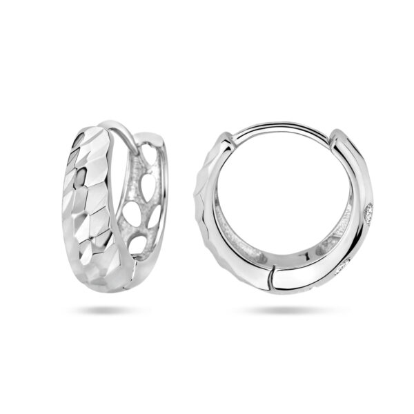 klapoorringen gediamanteerd zilver gerhodineerd - Afbeelding 3