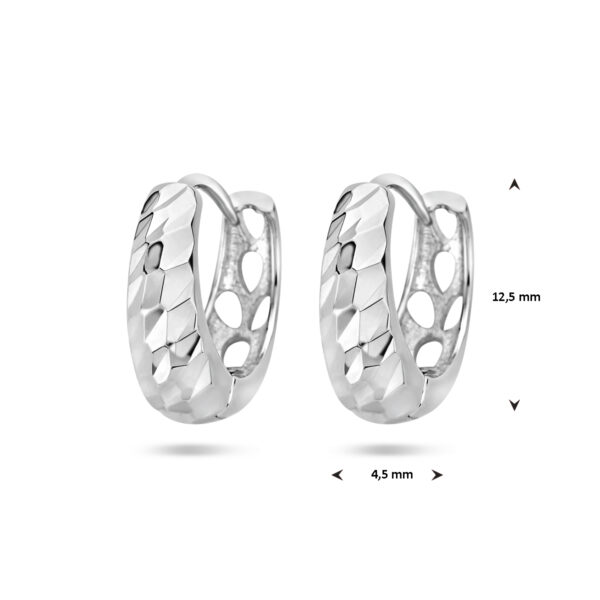 klapoorringen gediamanteerd zilver gerhodineerd - Afbeelding 4
