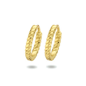 klapoorringen gedraaid 1 micron 11 mm zilver verguld (geel)