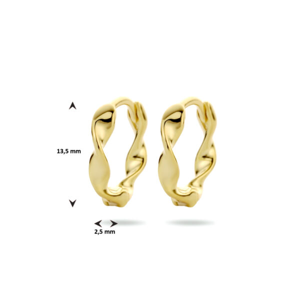 klapoorringen gedraaid 1 micron zilver verguld (geel) - Afbeelding 4