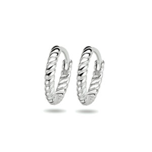 klapoorringen gedraaid 11 mm zilver gerhodineerd