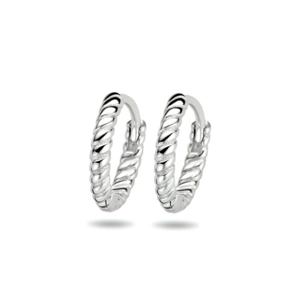 klapoorringen gedraaid 11 mm zilver gerhodineerd