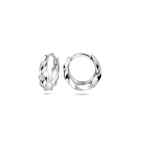 klapoorringen gedraaid 13 mm zilver gerhodineerd - Afbeelding 3