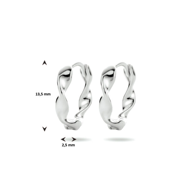 klapoorringen gedraaid zilver gerhodineerd - Afbeelding 4