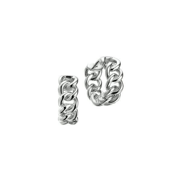 klapoorringen gourmet 16,5 x 6,5 mm zilver gerhodineerd - Afbeelding 2