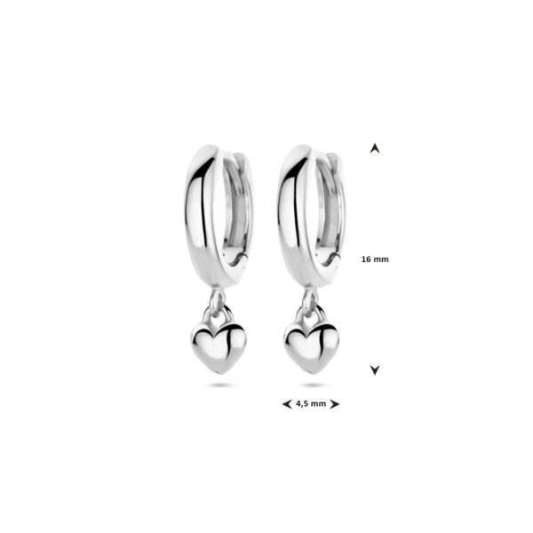 klapoorringen hanger hartje 16 mm zilver gerhodineerd - Afbeelding 4