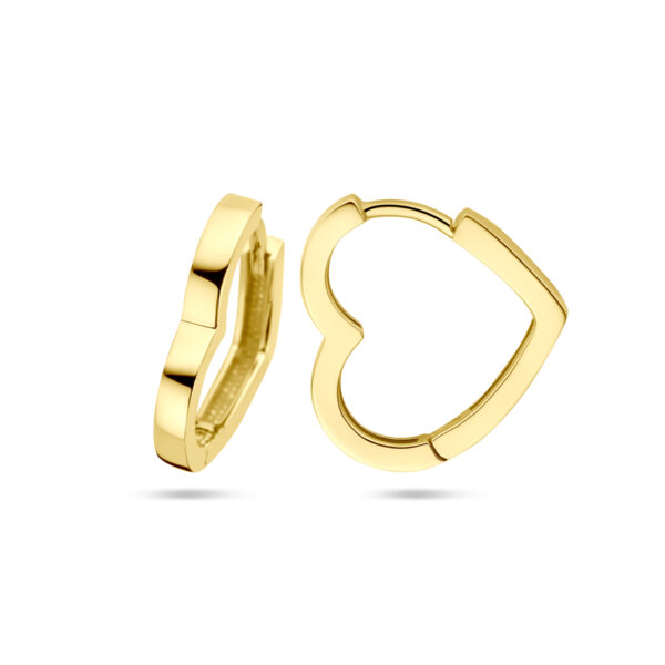klapoorringen hart 14 mm 14K geelgoud - Afbeelding 3