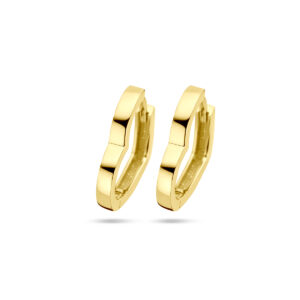 klapoorringen hart 14 mm 14K geelgoud