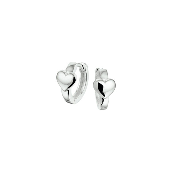 klapoorringen hart zilver gerhodineerd