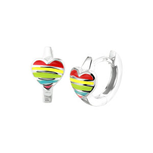 klapoorringen hart zilver gerhodineerd