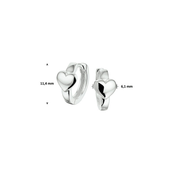 klapoorringen hart zilver wit - Afbeelding 4