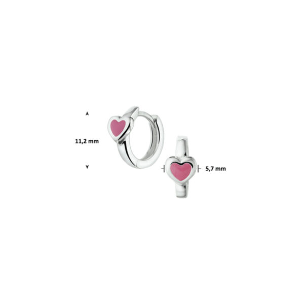 klapoorringen hart zilver wit - Afbeelding 4