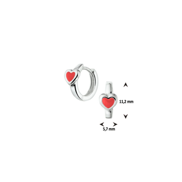 klapoorringen hart zilver wit - Afbeelding 3