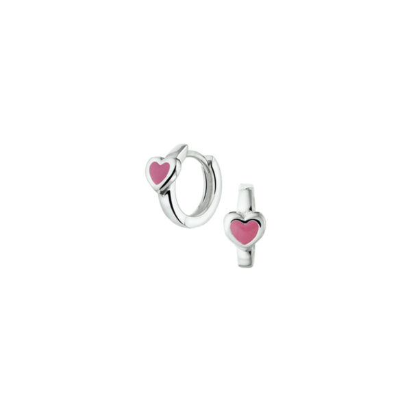 klapoorringen hart zilver wit