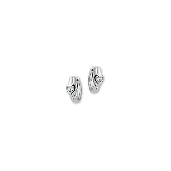 klapoorringen hart zirkonia zilver gerhodineerd