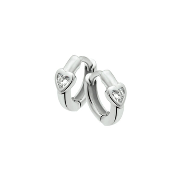 klapoorringen hart zirkonia zilver wit