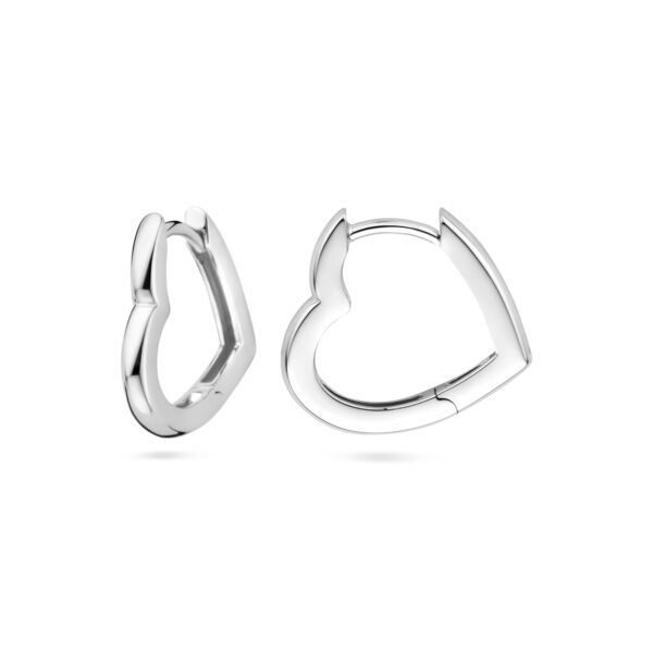 klapoorringen hartje 16 mm zilver gerhodineerd - Afbeelding 3