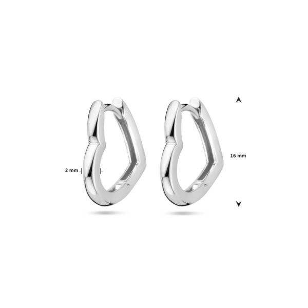 klapoorringen hartje 16 mm zilver gerhodineerd - Afbeelding 4