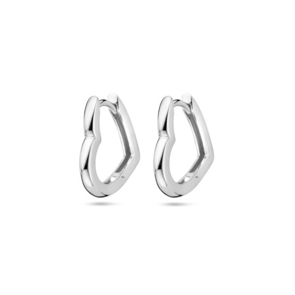 klapoorringen hartje 16 mm zilver gerhodineerd