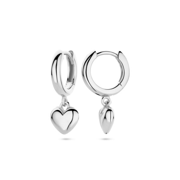 klapoorringen hartje 18 mm zilver gerhodineerd - Afbeelding 3