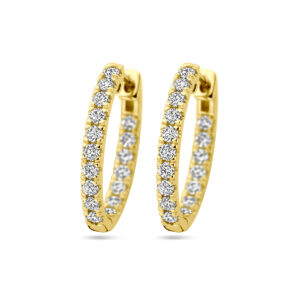 klapoorringen lab grown diamant 0.96ct (2x 0.48ct) h si 20 mm 14K geelgoud