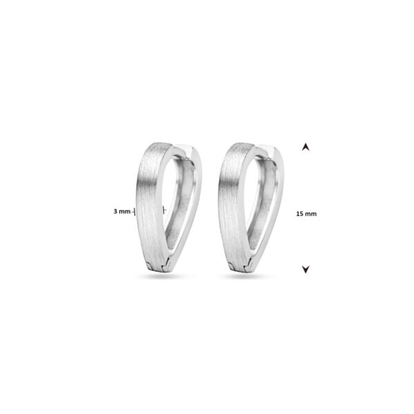 klapoorringen mat 15 mm zilver gerhodineerd - Afbeelding 4