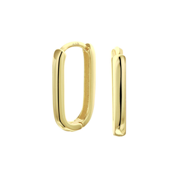 klapoorringen paperclip 1 micron 16,5 mm zilver verguld (geel)