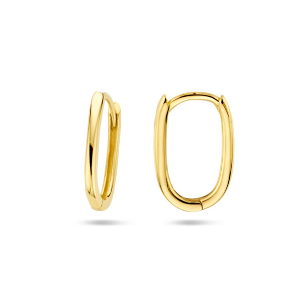 klapoorringen paperclip 14 mm 14K geelgoud - Afbeelding 3