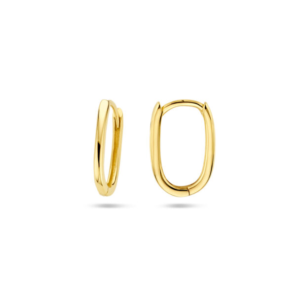 klapoorringen paperclip 14 mm 14K geelgoud - Afbeelding 3