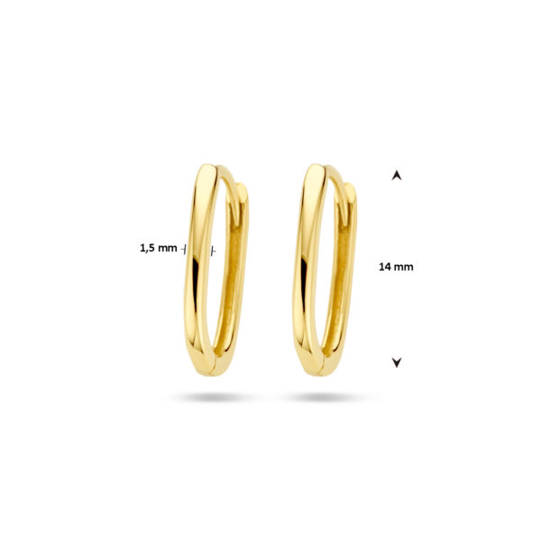 klapoorringen paperclip 14 mm 14K geelgoud - Afbeelding 4