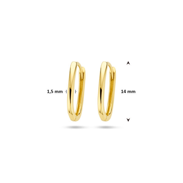 klapoorringen paperclip 14 mm 14K geelgoud - Afbeelding 4