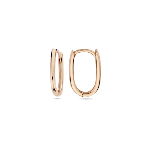 klapoorringen paperclip 14 mm 14K roségoud - Afbeelding 3