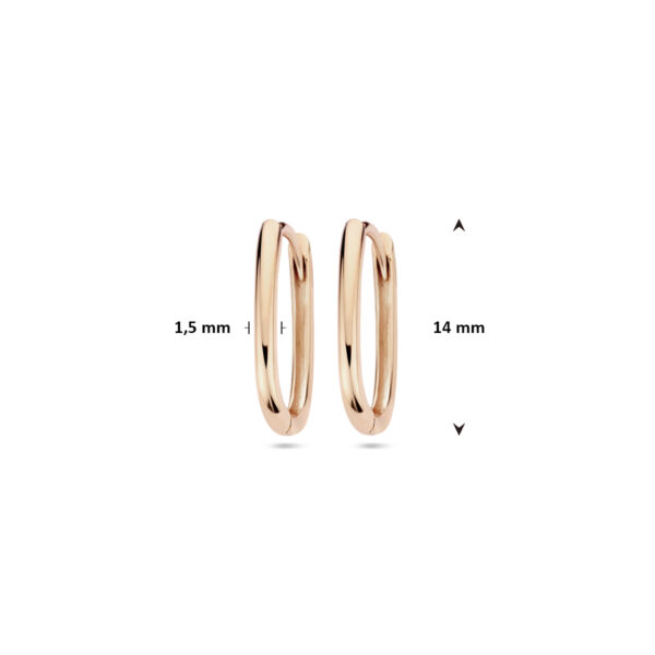 klapoorringen paperclip 14 mm 14K roségoud - Afbeelding 4
