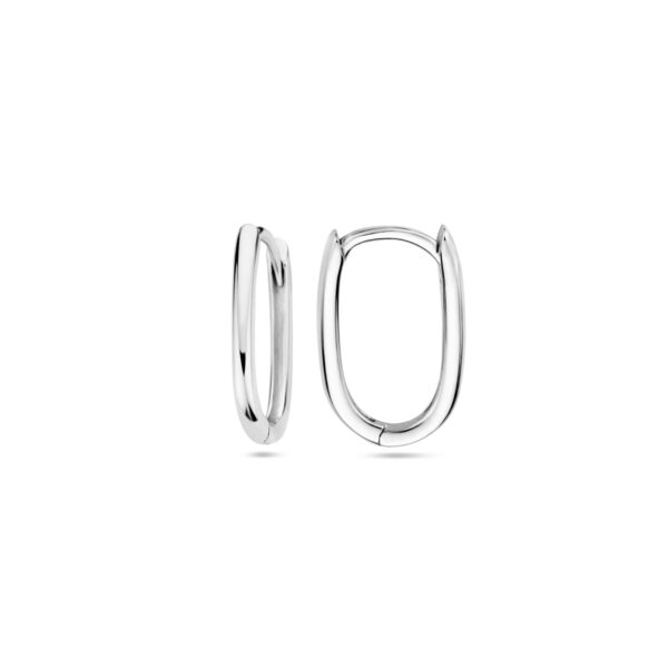 klapoorringen paperclip 14 mm 14K witgoud - Afbeelding 3