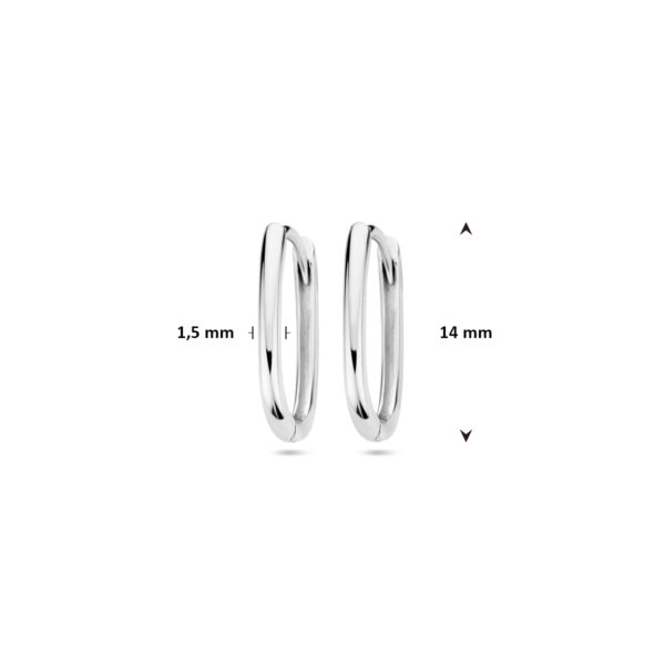 klapoorringen paperclip 14 mm 14K witgoud - Afbeelding 4