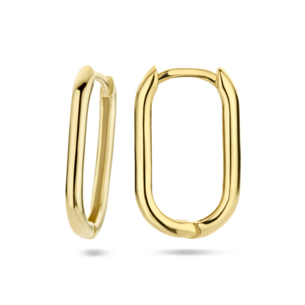 klapoorringen paperclip 14K geelgoud - Afbeelding 3