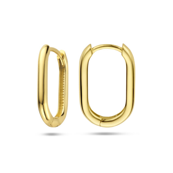 klapoorringen paperclip 14K geelgoud - Afbeelding 3