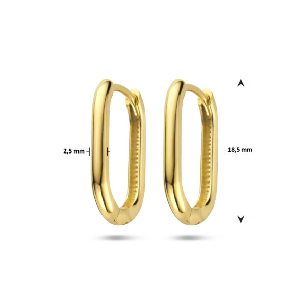 klapoorringen paperclip 14K geelgoud - Afbeelding 4