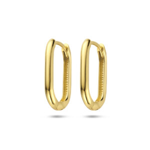 klapoorringen paperclip 14K geelgoud