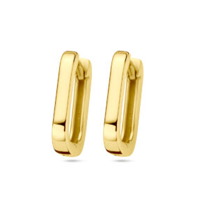 klapoorringen paperclip 14K geelgoud