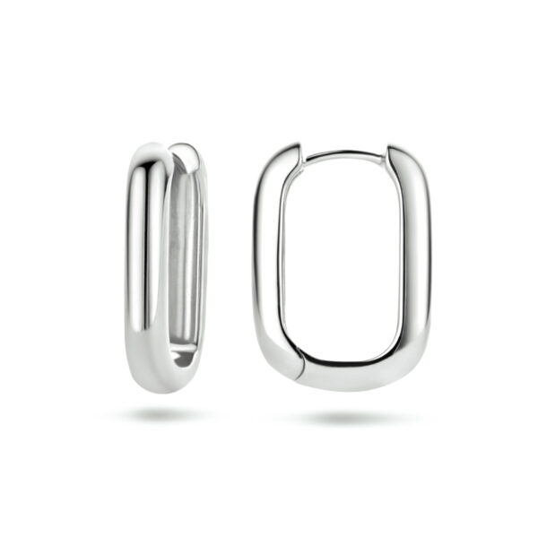 klapoorringen paperclip zilver gerhodineerd - Afbeelding 3