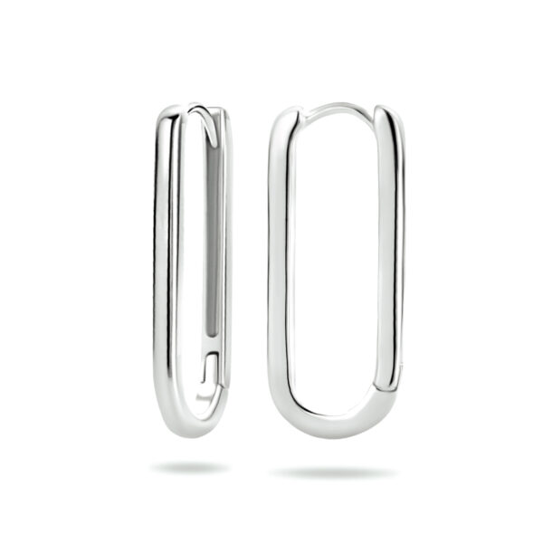klapoorringen paperclip zilver gerhodineerd - Afbeelding 3