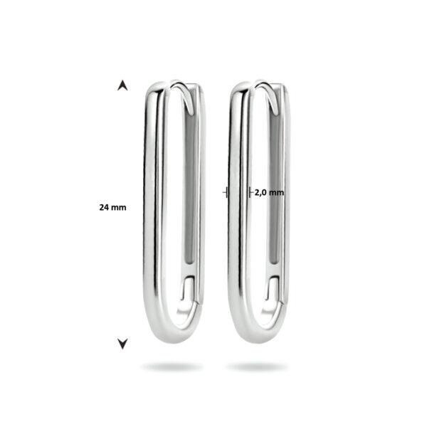 klapoorringen paperclip zilver gerhodineerd - Afbeelding 4