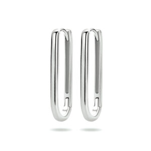 klapoorringen paperclip zilver gerhodineerd