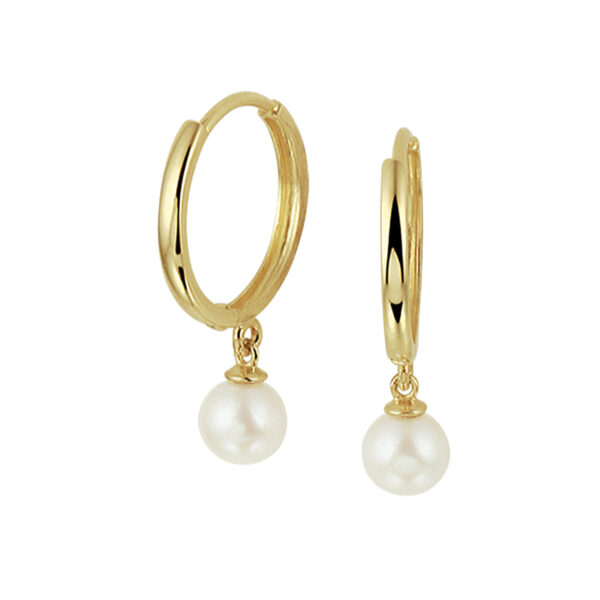 klapoorringen parel 14K geelgoud
