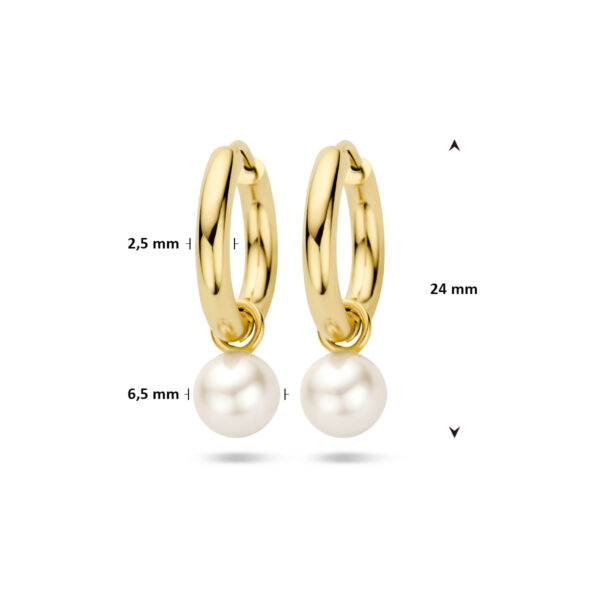 klapoorringen parel 24 mm 14K geelgoud - Afbeelding 4