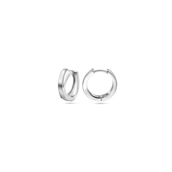 klapoorringen poli/mat 14 mm zilver gerhodineerd - Afbeelding 3