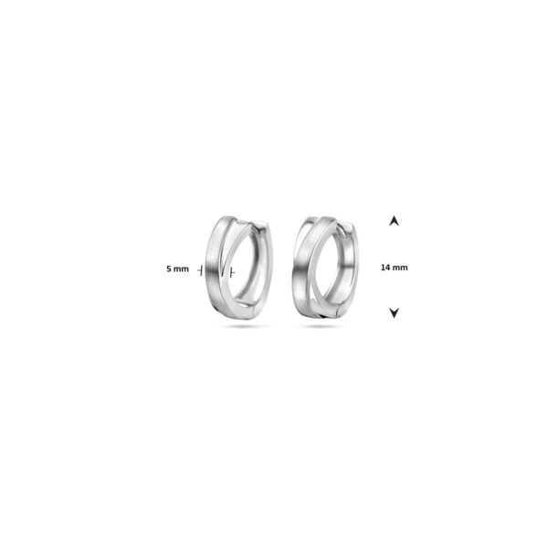 klapoorringen poli/mat 14 mm zilver gerhodineerd - Afbeelding 4
